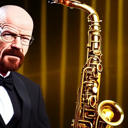 walter white playing the saxophone on america's got Stable Diffusion
