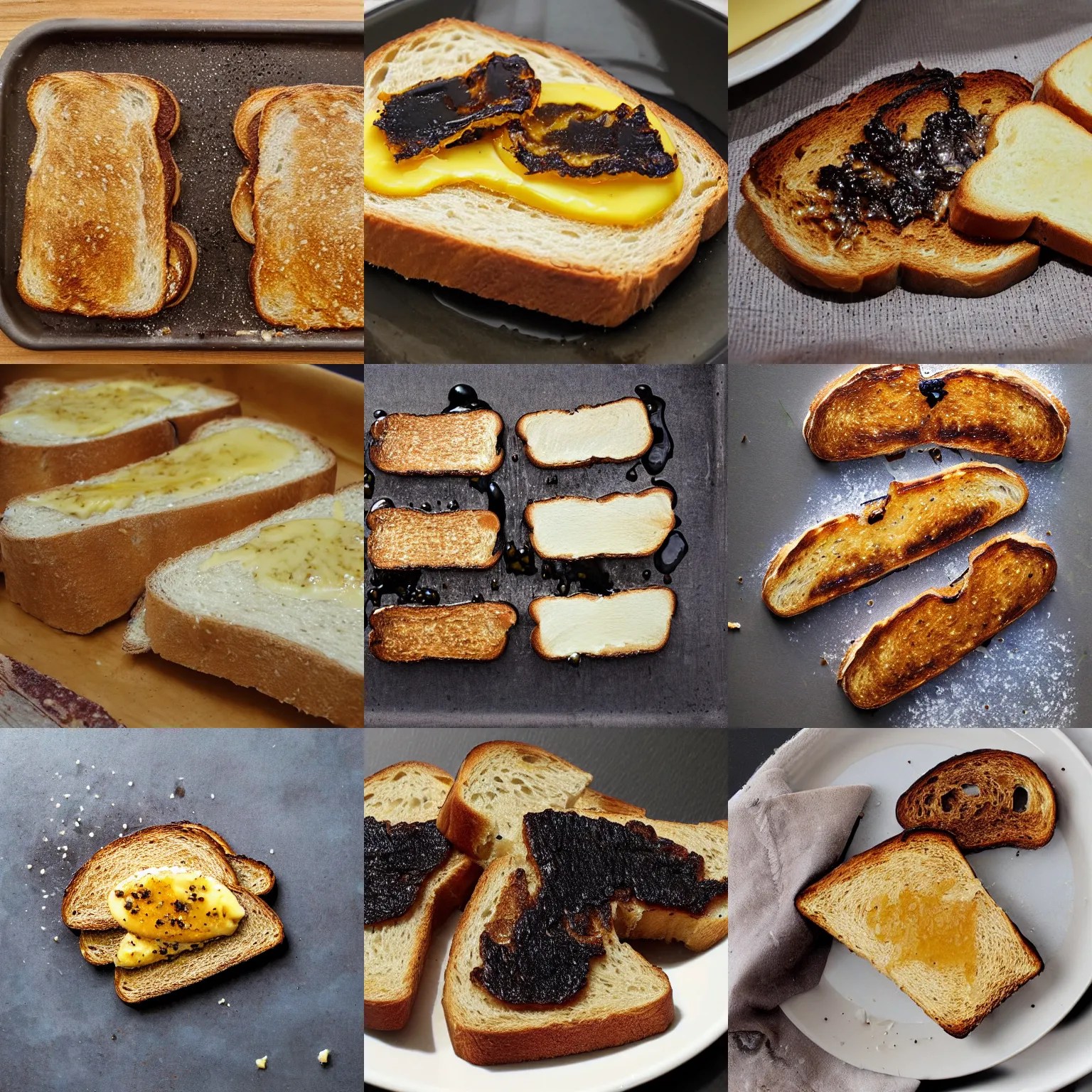 buttered toast, burnt, soggy Stable Diffusion OpenArt