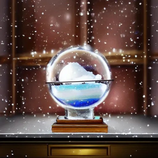 shelf with snow globe of new york city, artstation, Stable Diffusion