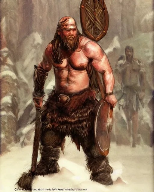 realistic full body painting of viking barbarian, Stable Diffusion