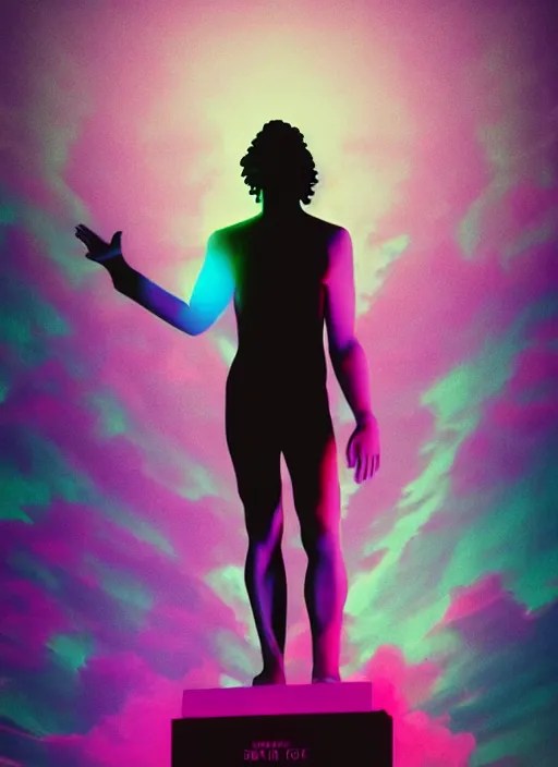 statue of david, beeple, vaporwave, retrowave, tonal Stable Diffusion