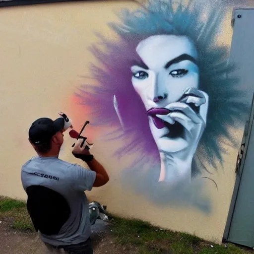 bankys artist spray paint on wall Stable Diffusion OpenArt