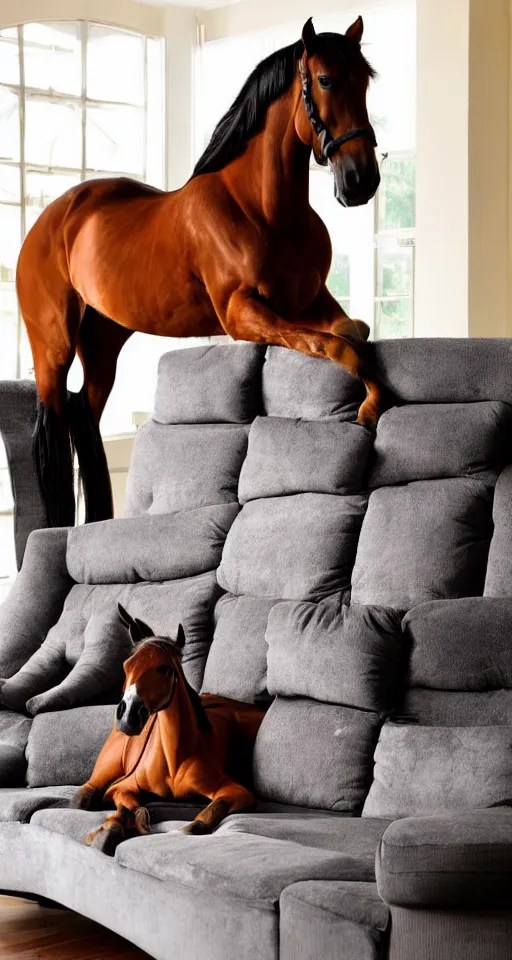 horse sitting on a sofa Stable Diffusion OpenArt