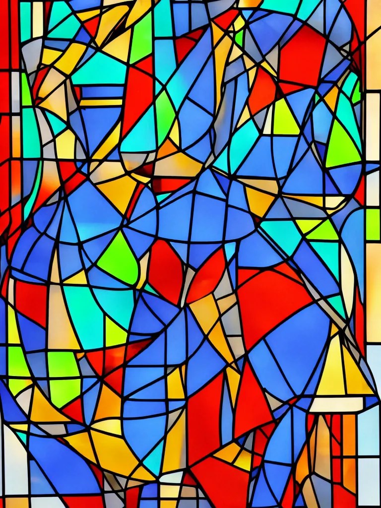 Optimus Prime, stained glass window geometric Stable Diffusion OpenArt