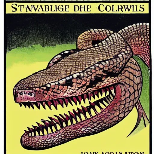 a close up illustration of an aggressive copperhead Stable Diffusion