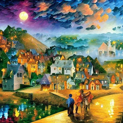 village by james christensen, rob gonsalves, paul Stable Diffusion