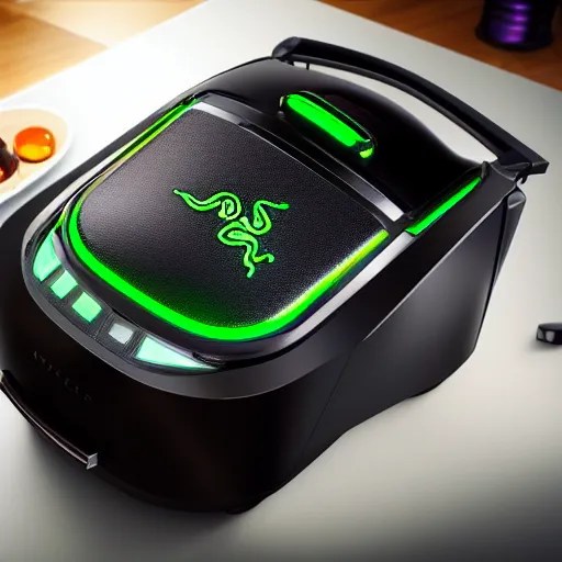 Razer Gaming Rice cooker. Artistic Render, 8k, Octane, Stable Diffusion