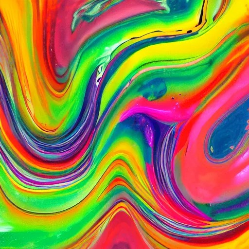 swirling and chaotix mix of different latex paint Stable Diffusion