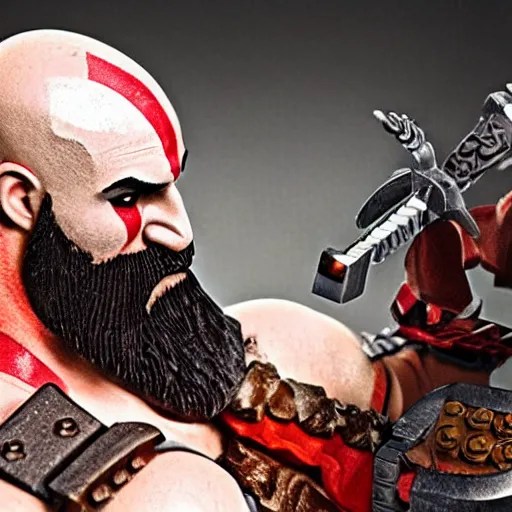 kratos from god of war playing with a lego set Stable Diffusion OpenArt
