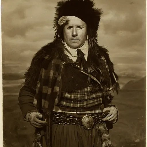 a portrait of a Scottish laird, wearing a balmoral Stable Diffusion