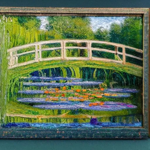 oil paint impasto relief of low view of pond in the Stable Diffusion OpenArt