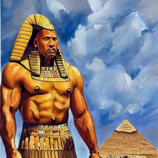 The Rock Dwayne Johnson in Ancient Egypt wearing Stable Diffusion