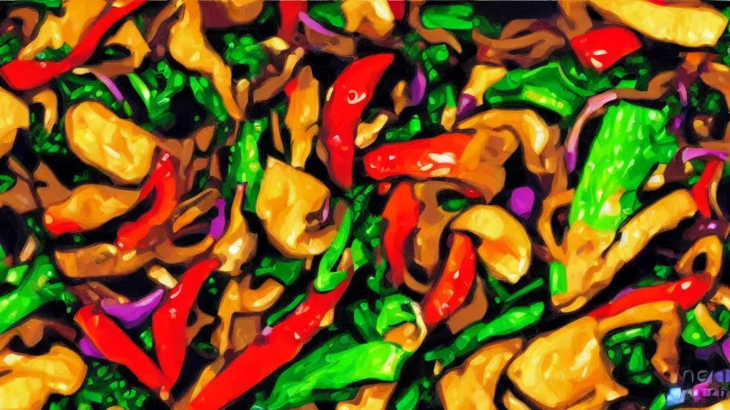 digital art regretful package stir fry oils Stable Diffusion