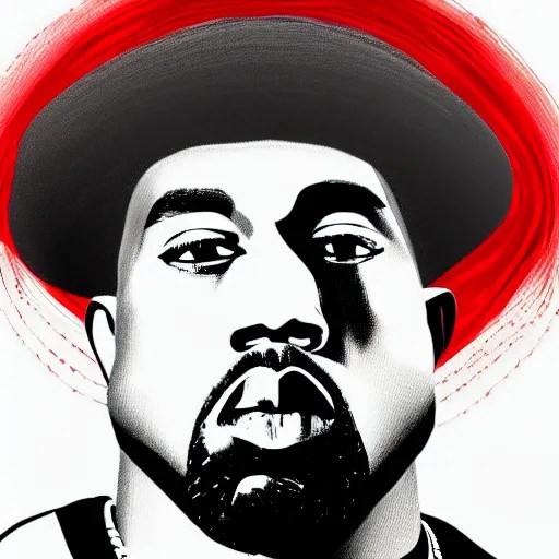 Kanye West digital art, profile, stylised Stable Diffusion OpenArt