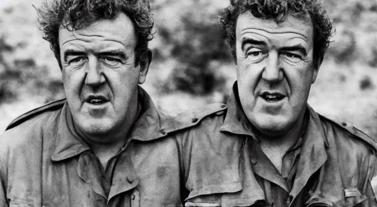 a photo of jeremy clarkson in ww2 old footage, high Stable Diffusion