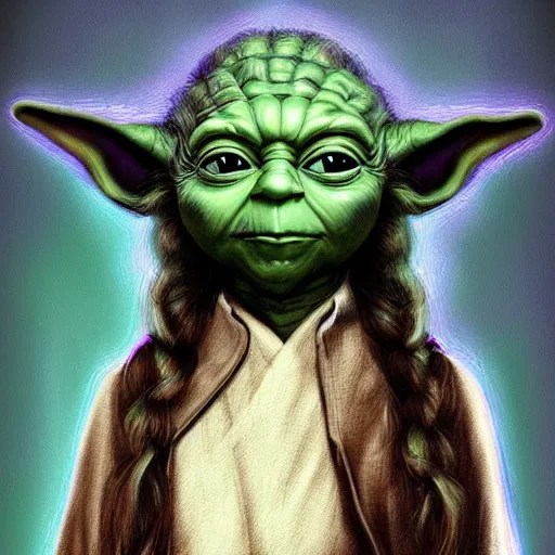 yoda have beautiful long hair, photo portrait, Stable Diffusion OpenArt