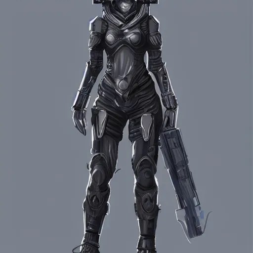 rogue armor set in cyberpunk, female, concept art Stable Diffusion