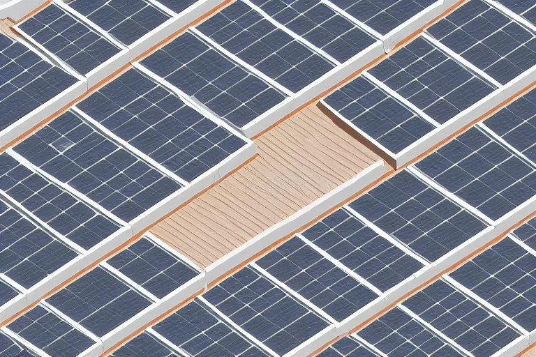 mansard roof illustration, few solar panels on the Stable Diffusion