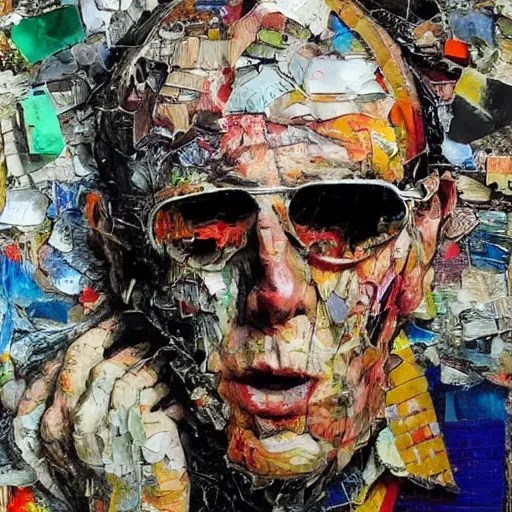 detailed analogue mixed media collage with canvas Stable Diffusion