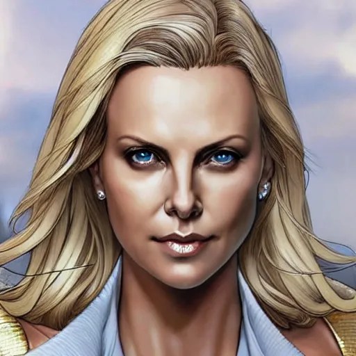 charlize theron as emma frost, symmetrical facial Stable Diffusion
