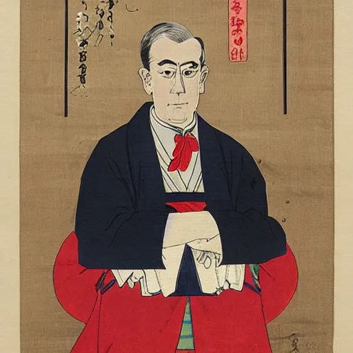ukiyoe portrait of Woodrow Wilson Stable Diffusion OpenArt