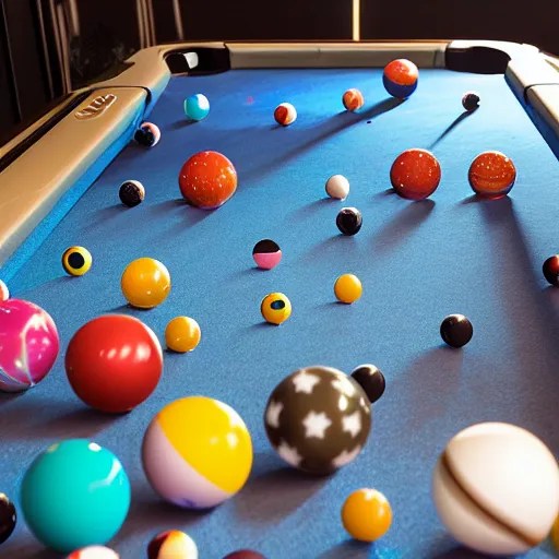 of the galaxy as pool balls with pool balls Stable Diffusion