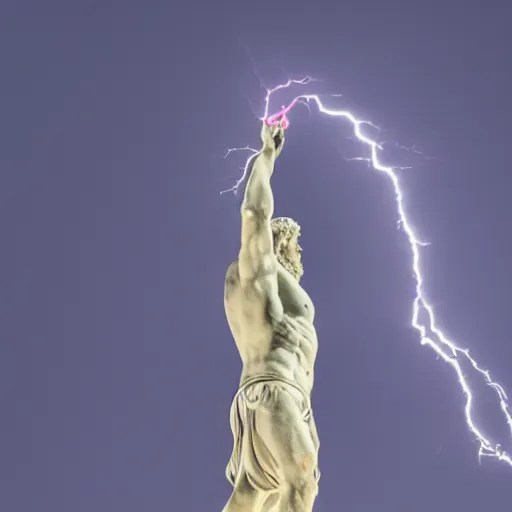 a great marble statue of zeus throwing a lightning Stable Diffusion