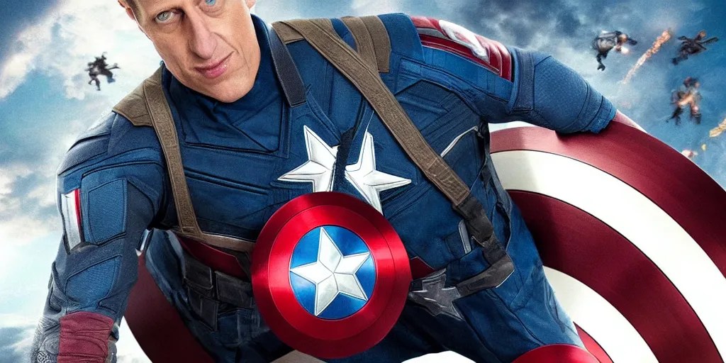 “A still of Tony Hawk as Captain America in Marvel’s Stable Diffusion