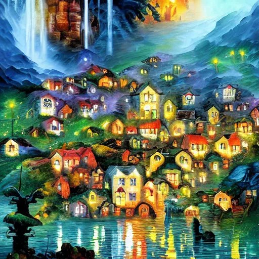 waterfall village by james christensen, rob gonsalves, Stable