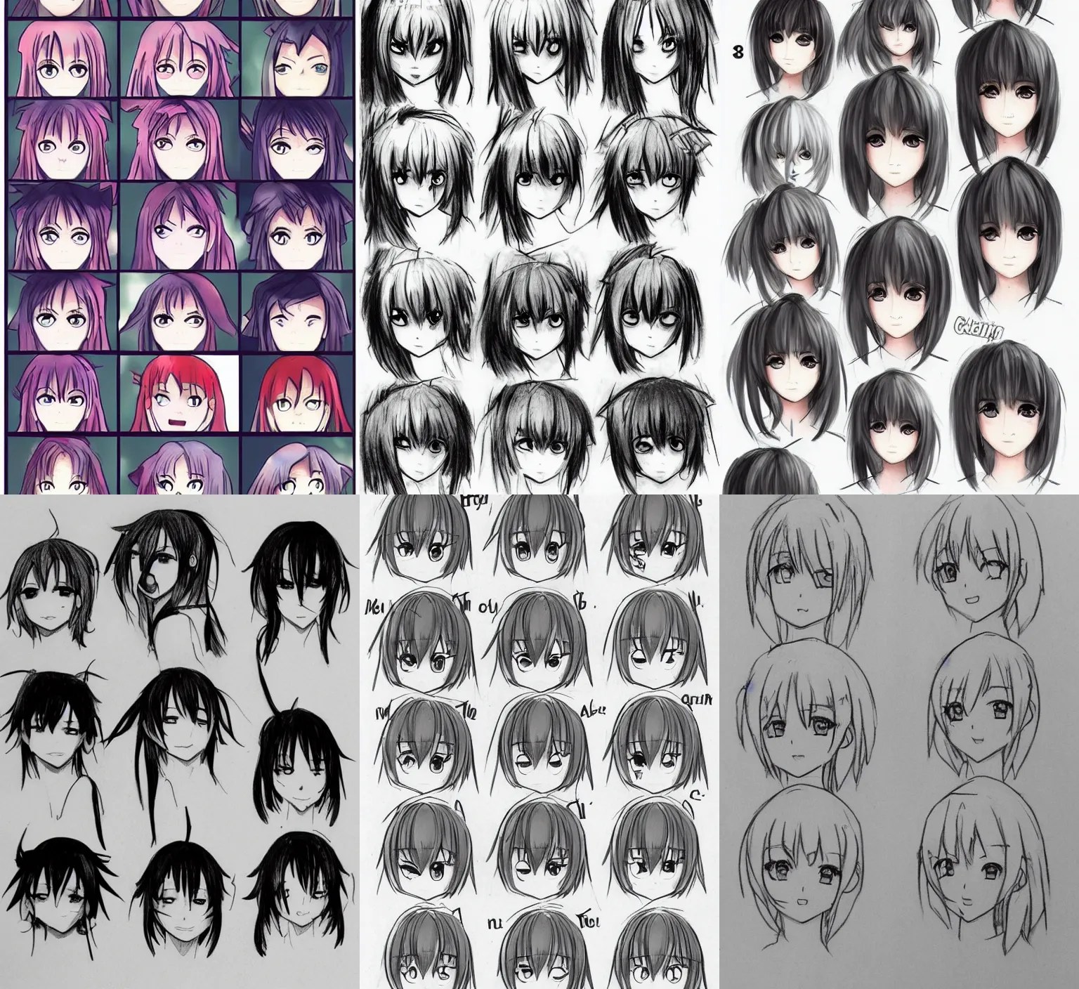 how to draw anime faces, pinterest tutorial Stable Diffusion