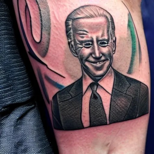 tattoo of joe biden as the riddler Stable Diffusion