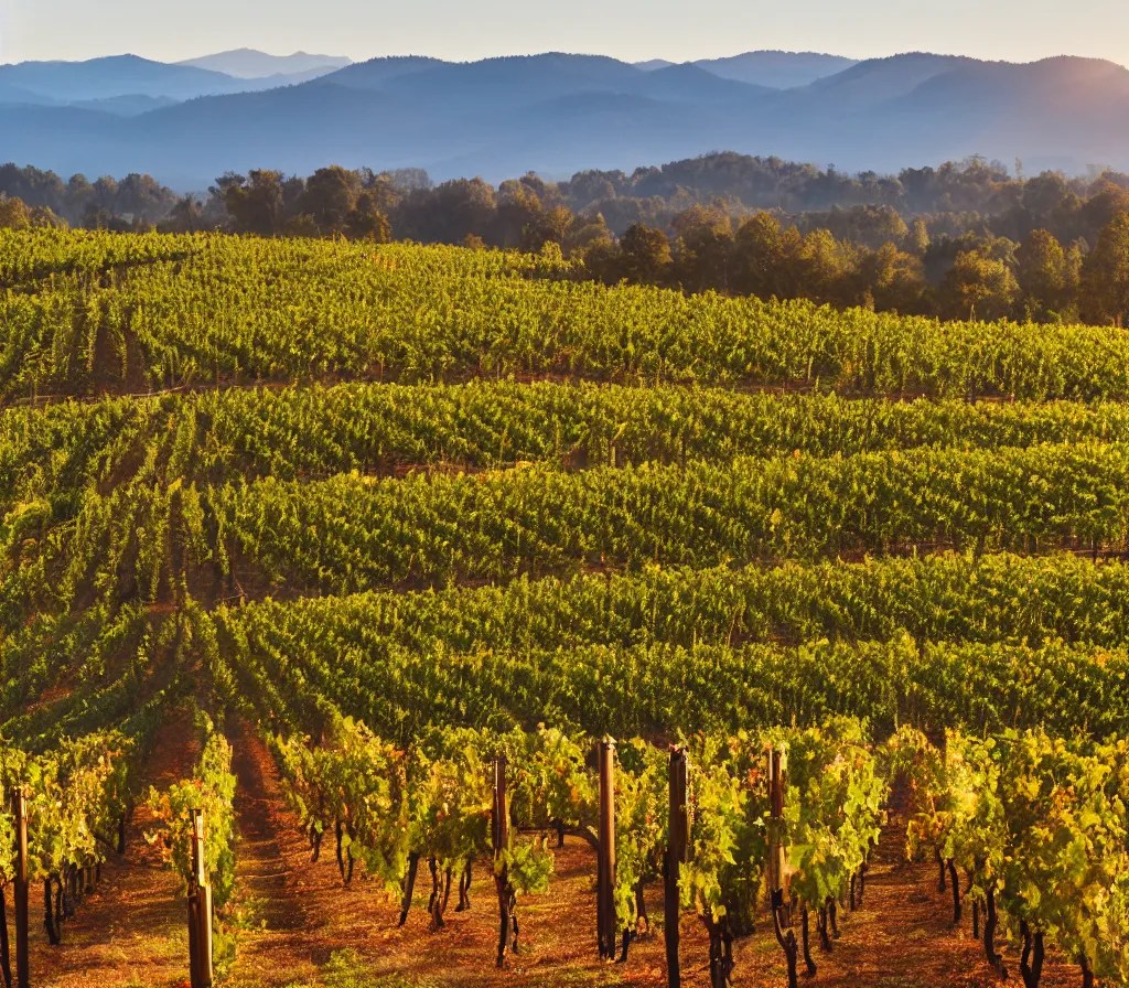 the wine country at the peak of the wine Stable Diffusion