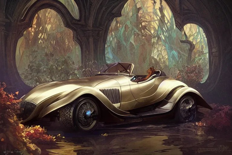 1930 car, fantasy, elegant, intricate, highly | Stable Diffusion