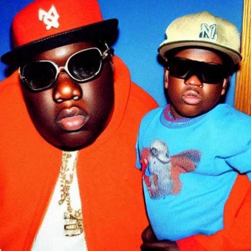 Biggie Smalls and Stuart Little, high quality photo, Stable Diffusion