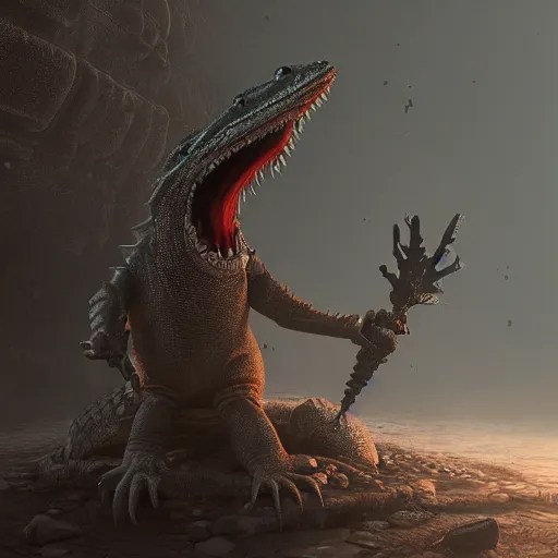 lizard as dark souls boss by Mike Winkelmann Stable Diffusion OpenArt