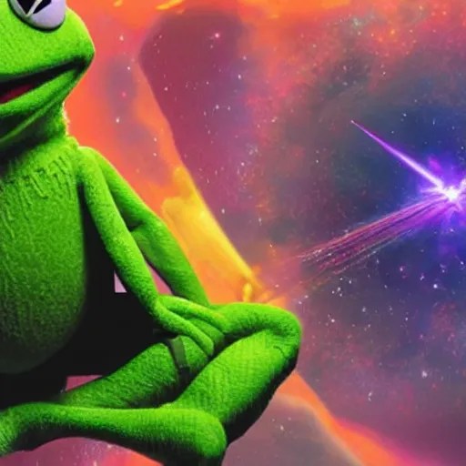 the avengers battle one kermit the frog in space, Stable Diffusion