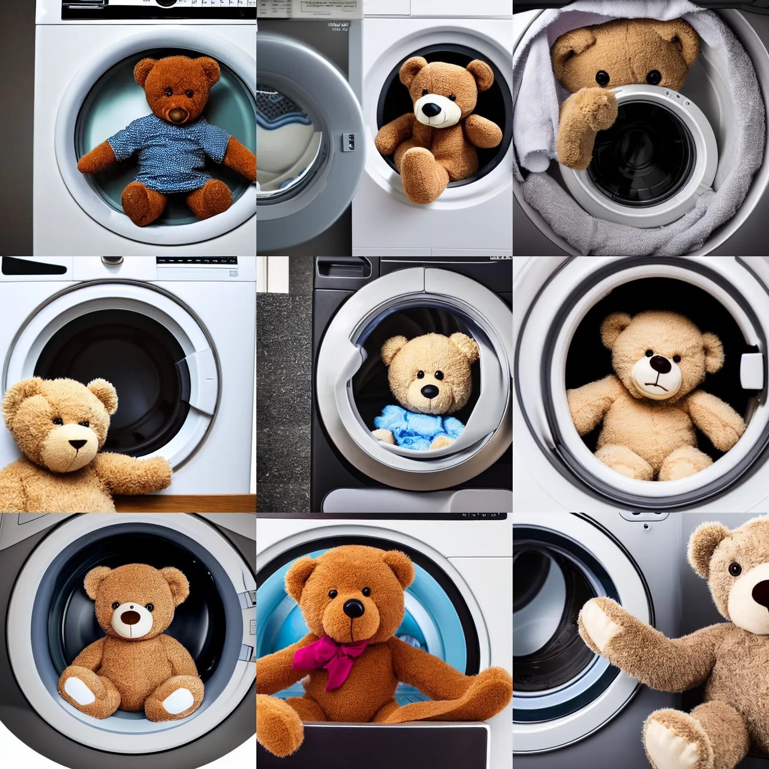 a teddy bear inside a washing machine Stable Diffusion OpenArt