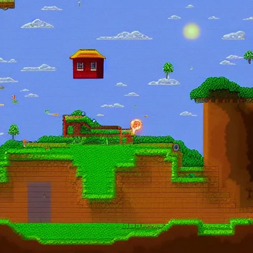 1 6 bit 2 d sandbox game, a portal to terraria. Stable Diffusion