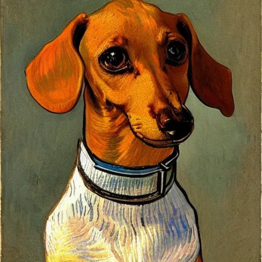 Portrait of a dachshund, Vincent Van Gogh Stable Diffusion