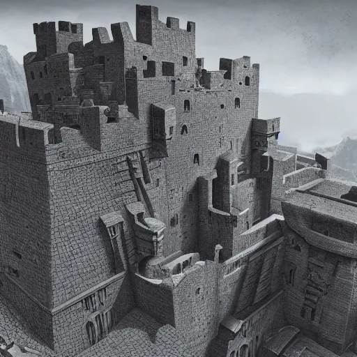 a detailed illustration of the fortress at the end of Stable