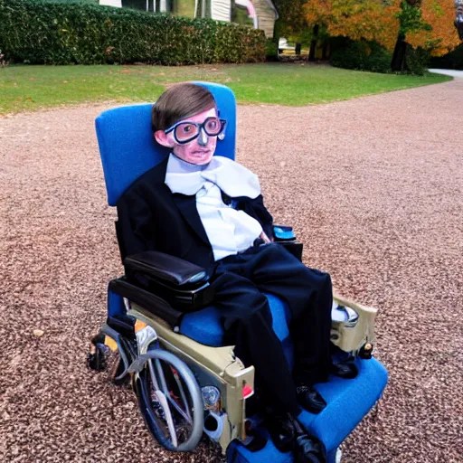 a kid dressed up as Stephen Hawking for Halloween, Stable Diffusion