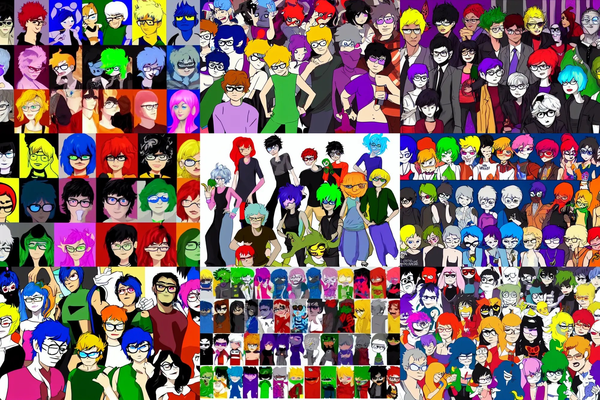 The main characters of Homestuck, cinematic, epic, Stable Diffusion