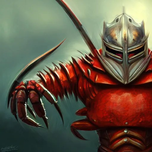 the crab knight, portrait, fantasy, beautiful face, Stable Diffusion