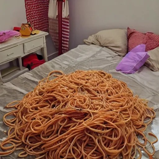 why is my bedroom full of spaghetti?, Stable Diffusion OpenArt