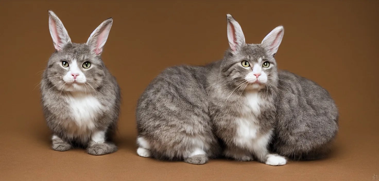cat rabbit hybrid, a cross between a cat and a Stable Diffusion
