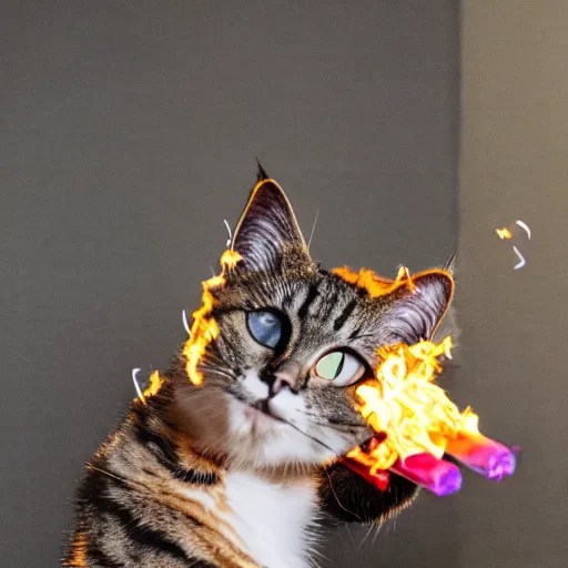 a cat juggling fire sticks Stable Diffusion OpenArt
