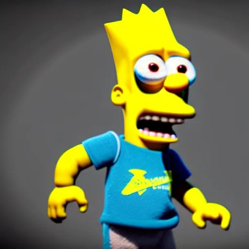 Bart Simpson in Monster Inc from Pixar, uncropped, Stable Diffusion