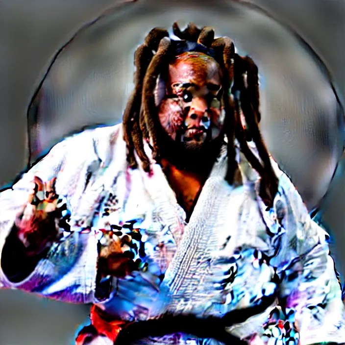 photo of an overweight black man with dreads wearing a Stable Diffusion