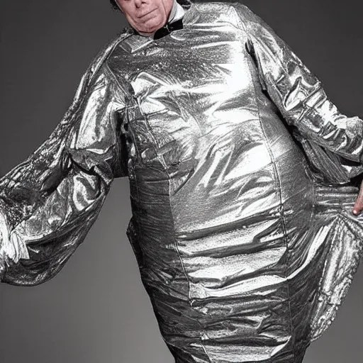 chuck mcgill wrapped in an aluminum space blanket Stable Diffusion