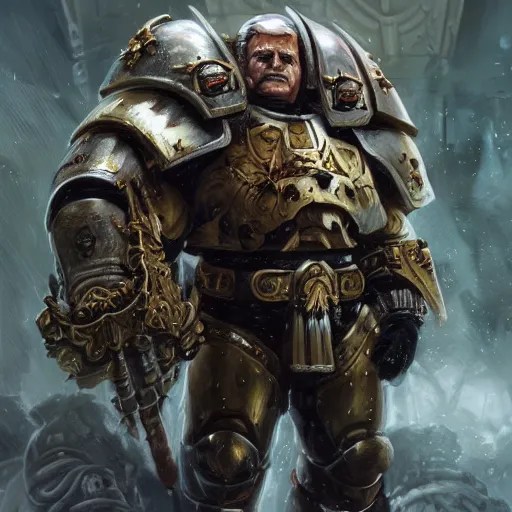 Portrait of Warhammer 40k Primarch named Lech Wałęsa, Stable Diffusion
